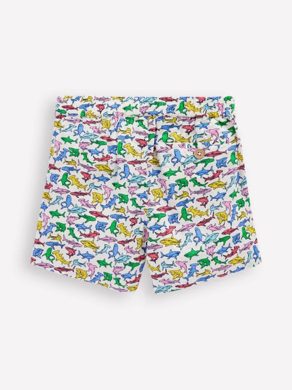Mini Boden Cotton Linen Shorts Multi Micro Sharks 12-13Y